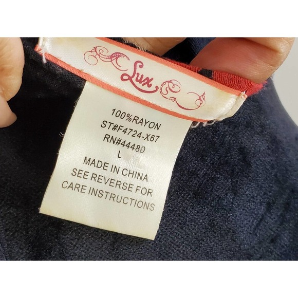 Lux Women's Multicolor Polyester V-Neck Short Sleeve Knee Length Wrap Dress L - Picture 10 of 12